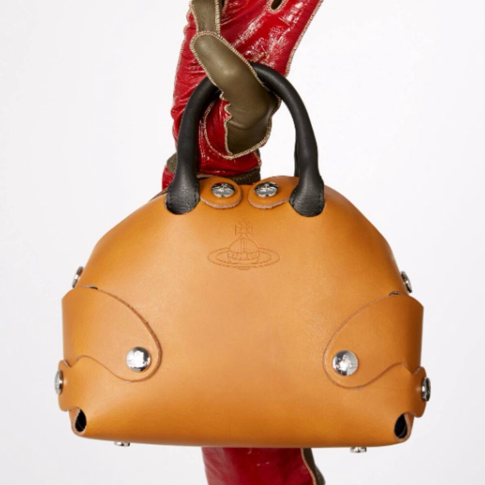 Vivienne Westwood Tan Mini Bag with Silver Accents